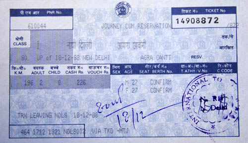 ticket to Taj Express