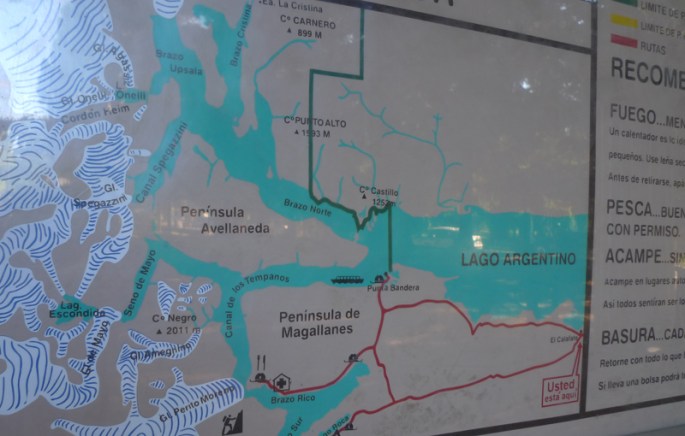 informação no Parque Nacional Los Glaciares
