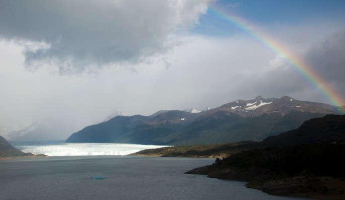 Vista da estrada do Perito Moreno