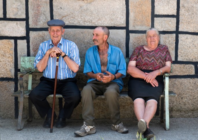 Residentes de Perafita. O sr. Dias está no centro