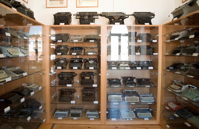 Colecção de máquinas em exposição