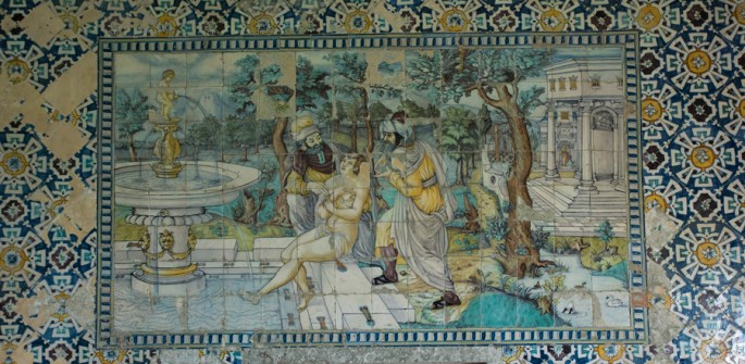 Painel de azulejo antigo