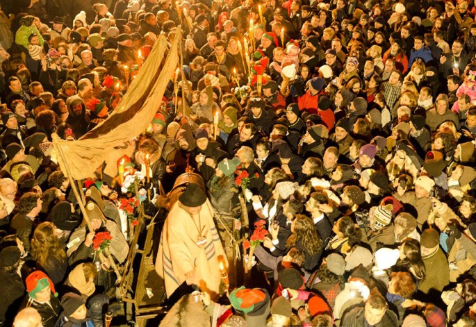 O pipo na procissão em honra de Santa Bebiana ©Casa do Povo de Paúl