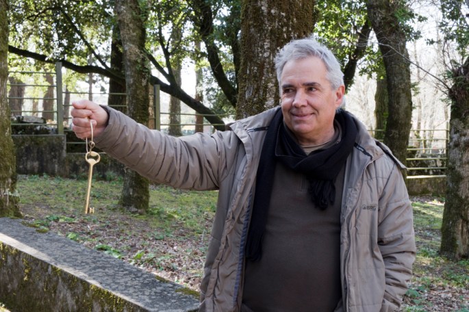 Carlos Ribeiro com a chave da Real Fábrica do Gelo