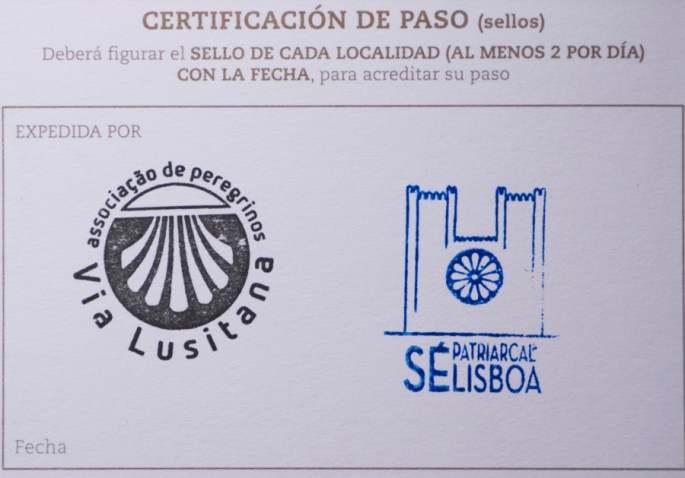 Credencial com carimbo na Sé Catedral de Lisboa