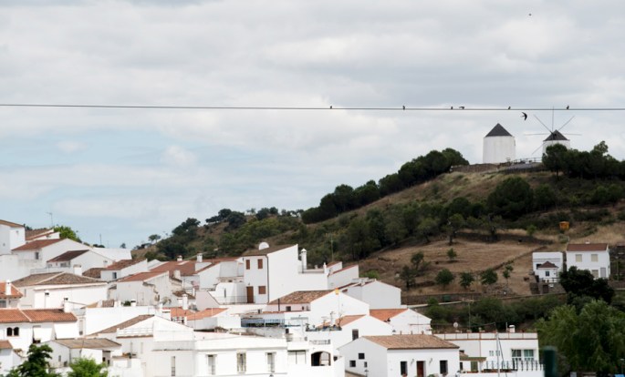 O cabo sobre o Guadiana com vista para Sanlúcar