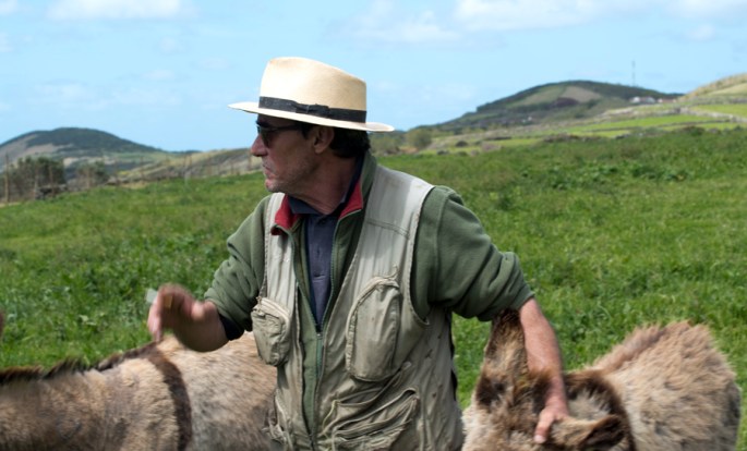 Franco na quinta com alguns dos 15 burros