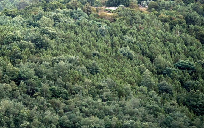 A vista para as aldeias do sopé da serra