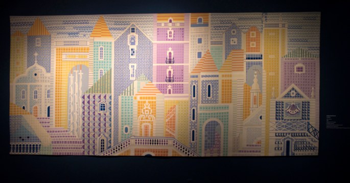 Tapeçaria feita a partir de um desenho de Carlos Botelho