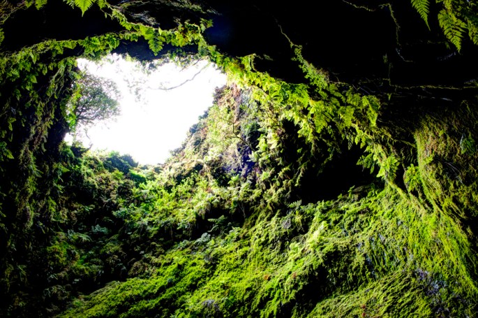 A chaminé do vulcão