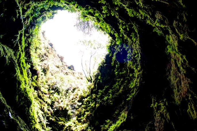 A chaminé do vulcão