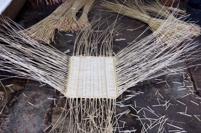 Inicio da feitura de uma cesta