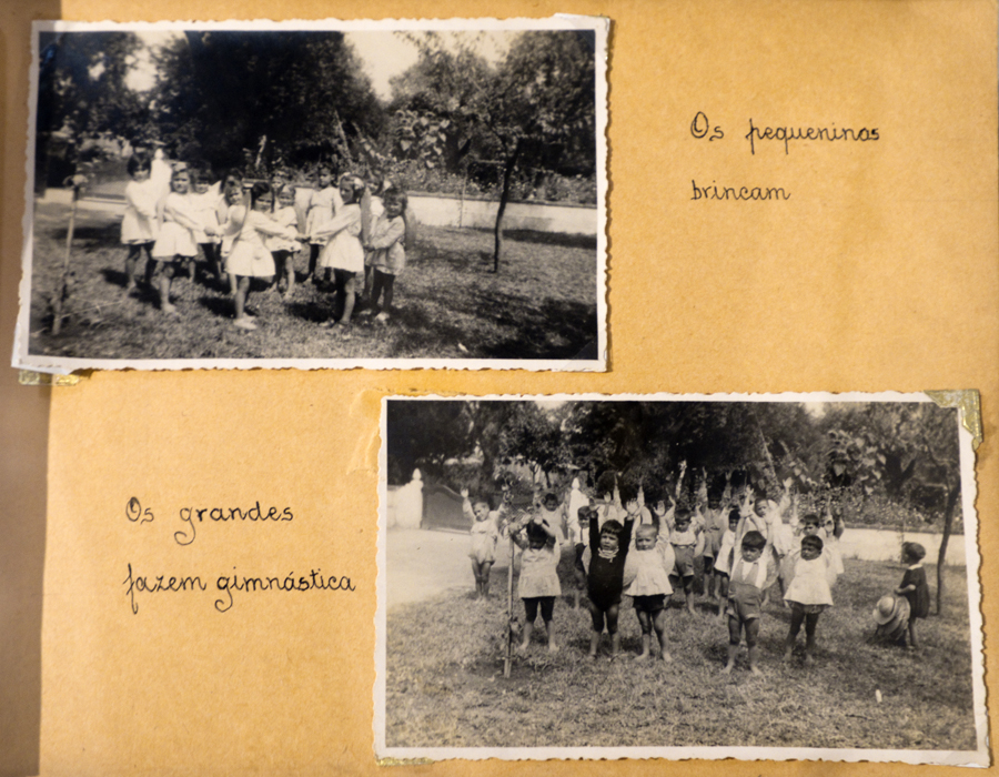 Fotos das crianças na escola