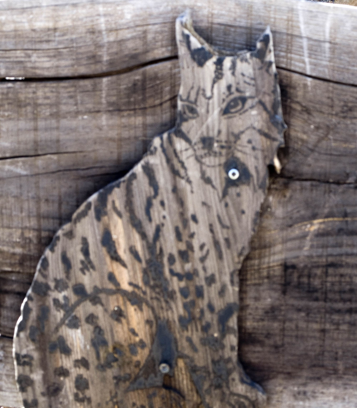 Representação de um lince numa placa da Reserva